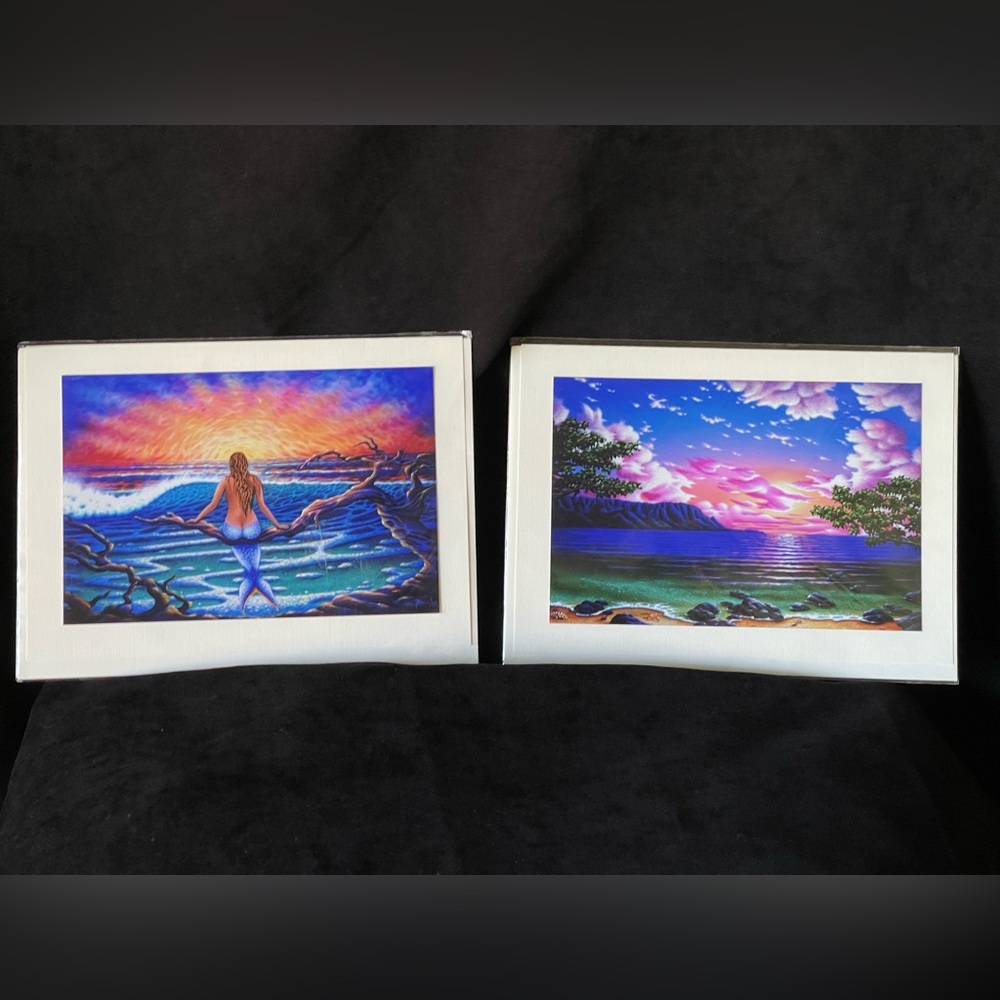 NWT Patricia Leo Hawaiian artist two cards High Tide
And Hanalei By The Bay